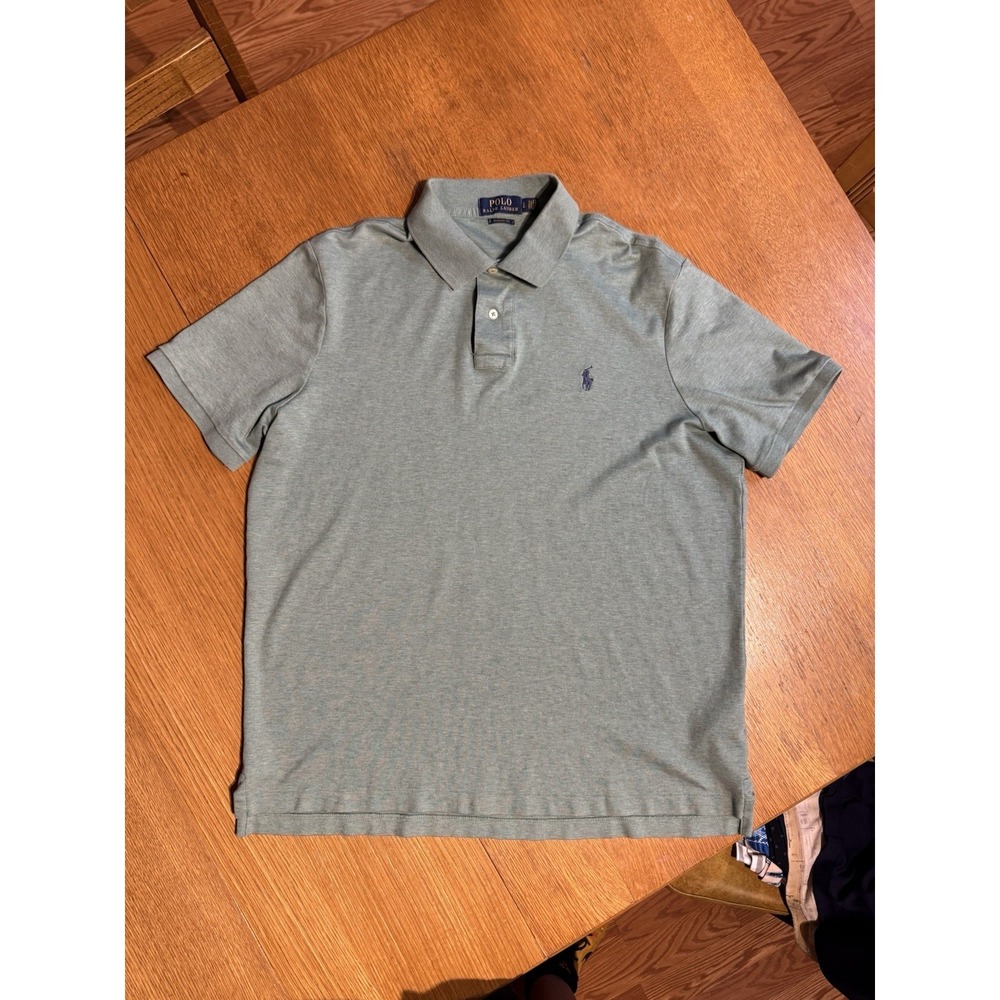 Polo Ralph Lauren Polo Shirt L Classic Fit Green Blue Pony Cotton Golf Preppy - Picture 2 of 8